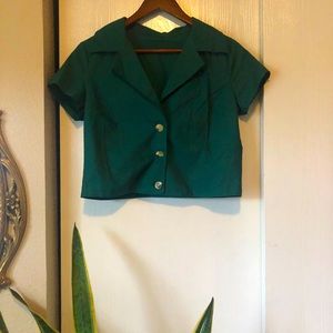 4 for $30 | vintage collared cropped shirt